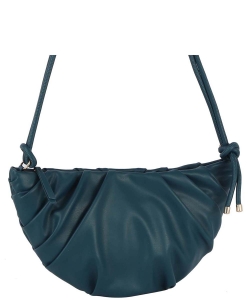 Fashion Pleated Half Moon Crossbody Bag HGE-0149 BLUE